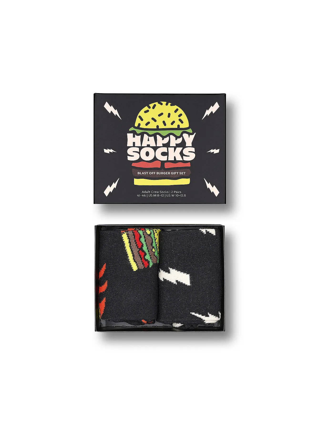 HAPPY SOCKS | Damen Socken 36-40 BLAST OFF BURGER 2-er Pkg black | 